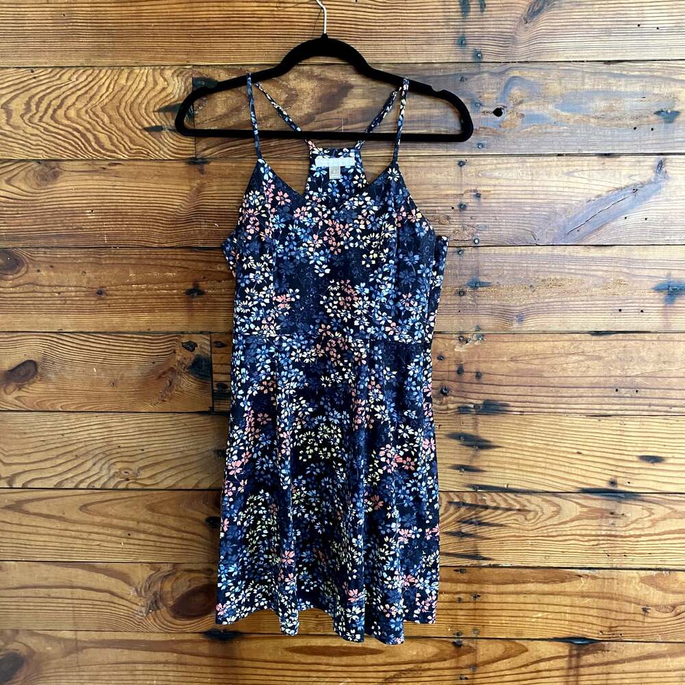 Banana Republic Cotton Poplin Floral Racerback Fit and Flare Dress size 2